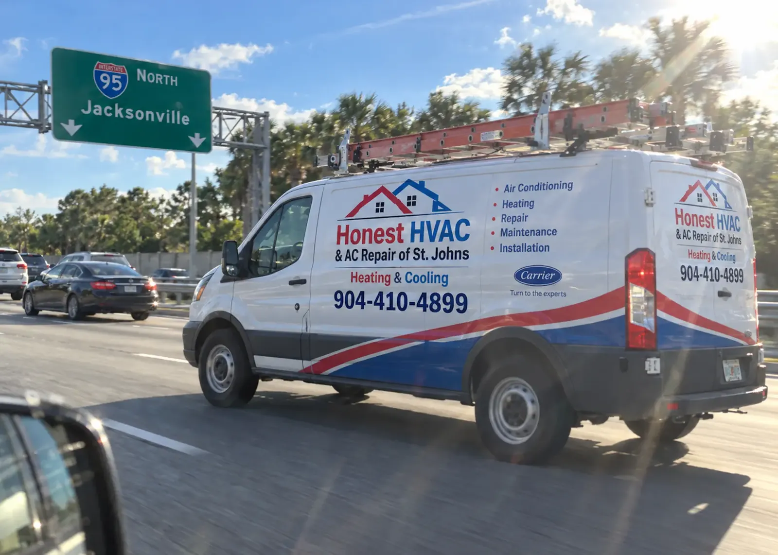 Honest HVAC service van serving St. Johns FL and nearby communities